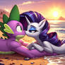 rarity kisses spike on the beach