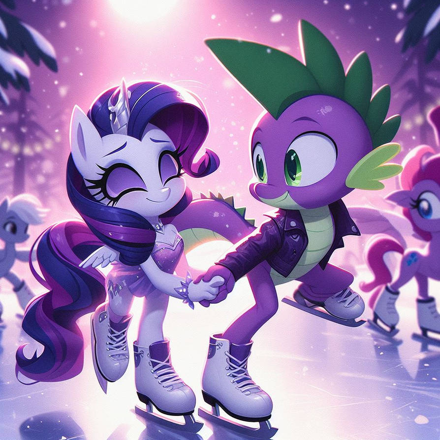 Snow Rarity Deviantart spike and rarity ice skating by stitchfan08steven on DeviantArt