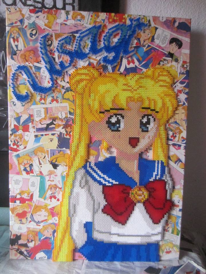 Usagi Perler with background