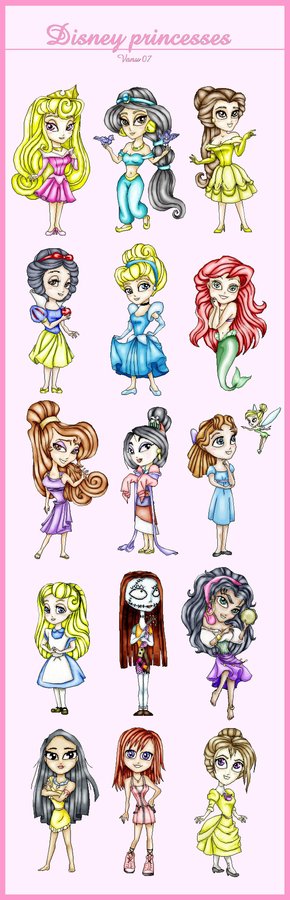 chibi princesas disney