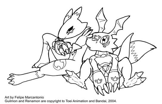 Guilmon and Renamon