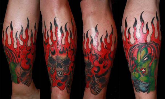 Left Leg, Skulls, Zombie Chick