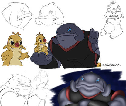 Gantu and Reuben Sketch Dump by LordWiggyton