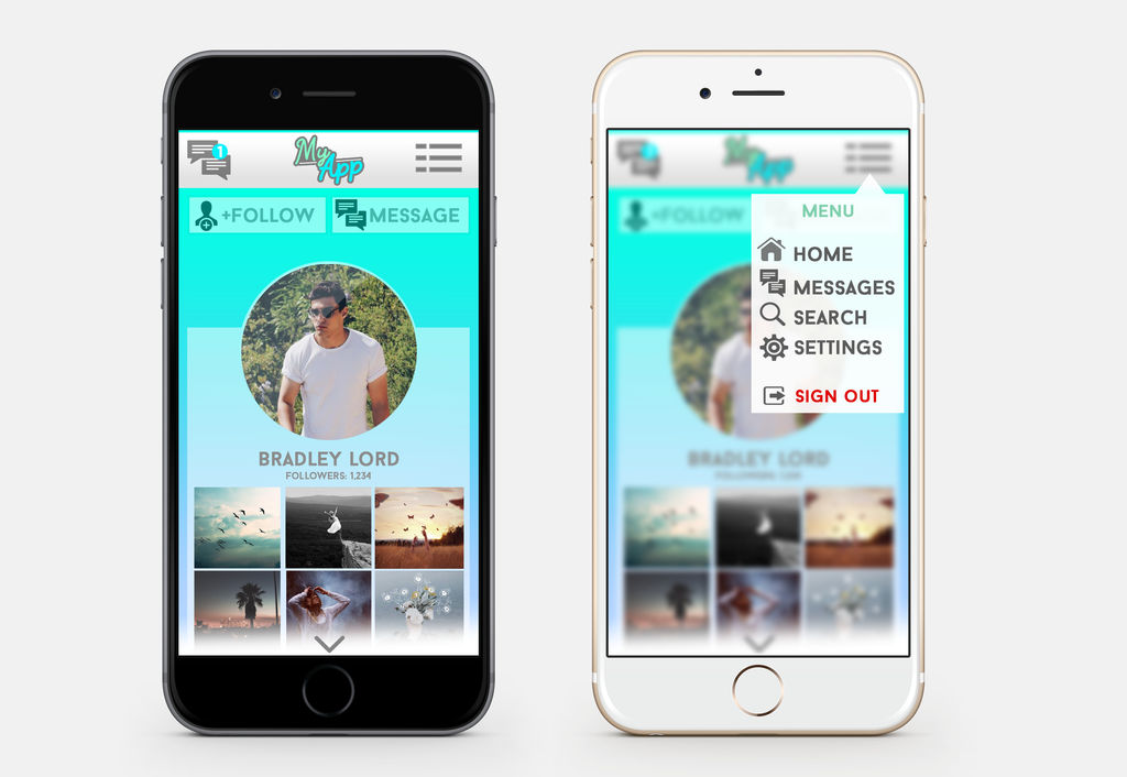 Myapp Application MyApp - Mock-up Application (MyProfile/Navigation) by LordBradley on ...