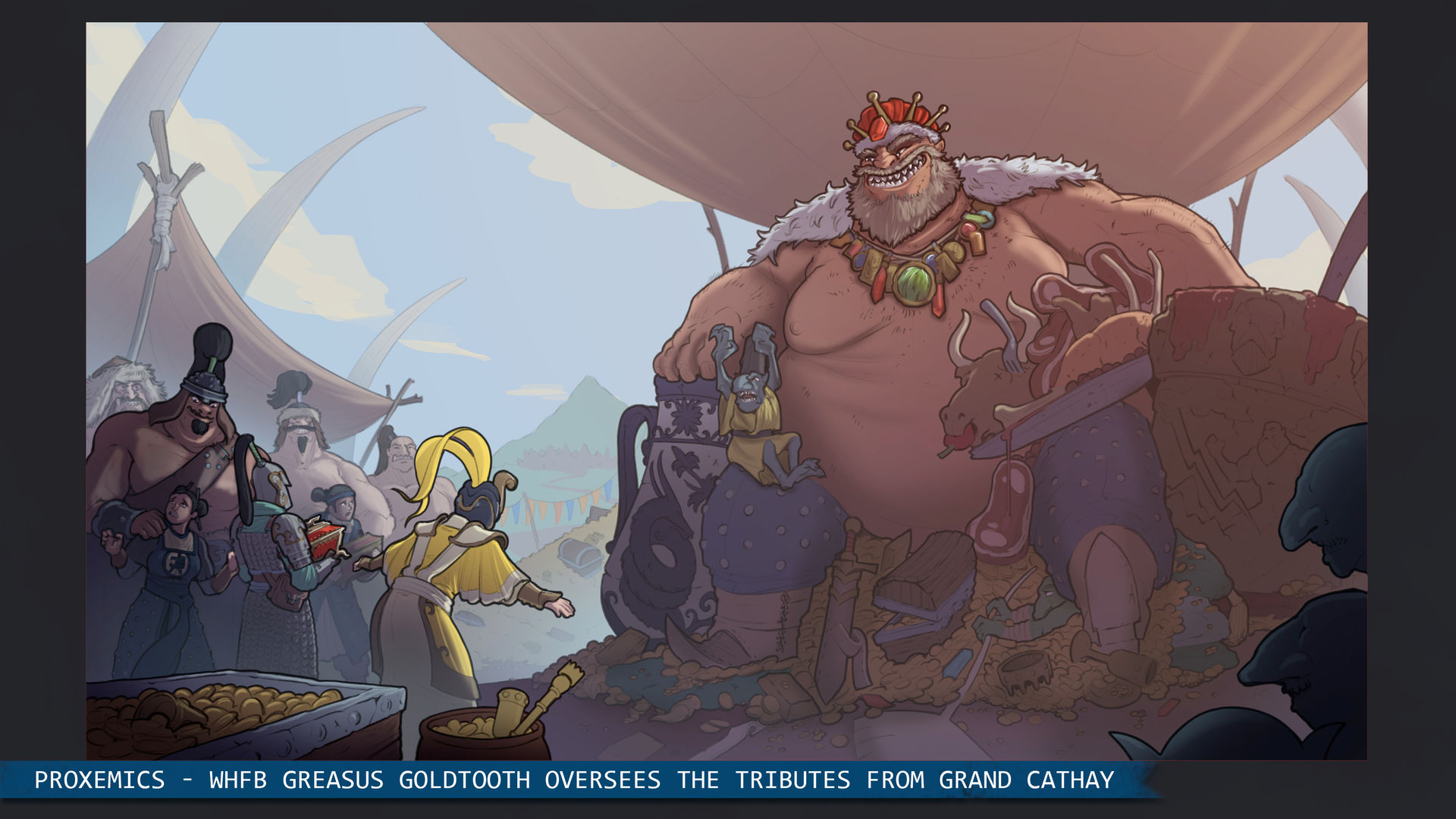 Goldtooth Greasus Goldtooth receiving Cathay emissaries by LordCarmi on DeviantArt