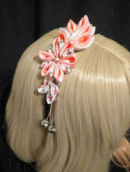 Pink kanzashi headband