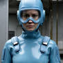 Brie Larson In Light Blue Rubber Hazmat Suit Drown