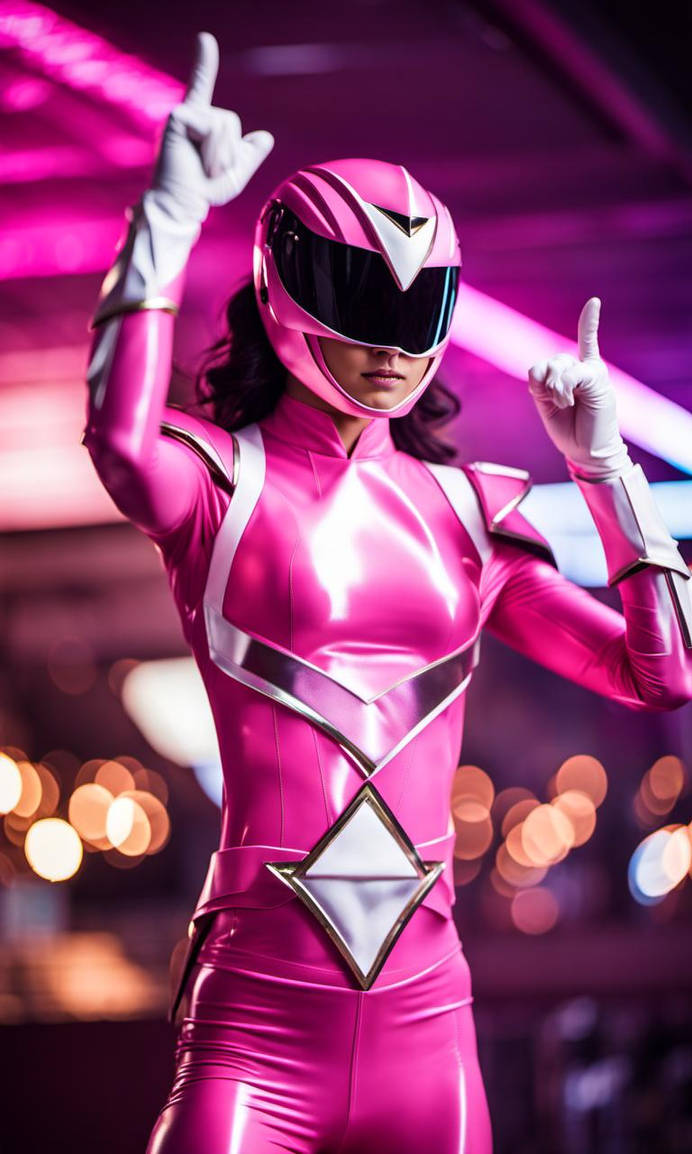 Pink Power Ranger, Shiny Latex Uniform, Victory Po by harleysq on ...