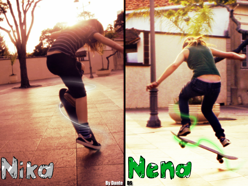 Nika and Nena-sk8 girls