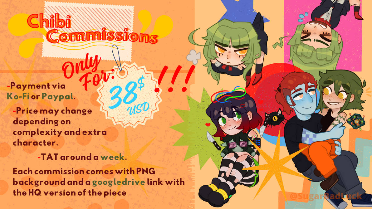 (OPEN) Chibi Commissions! by SugarBadLuck on DeviantArt