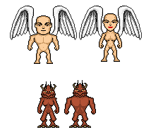 Angel vs. demon micro heroes