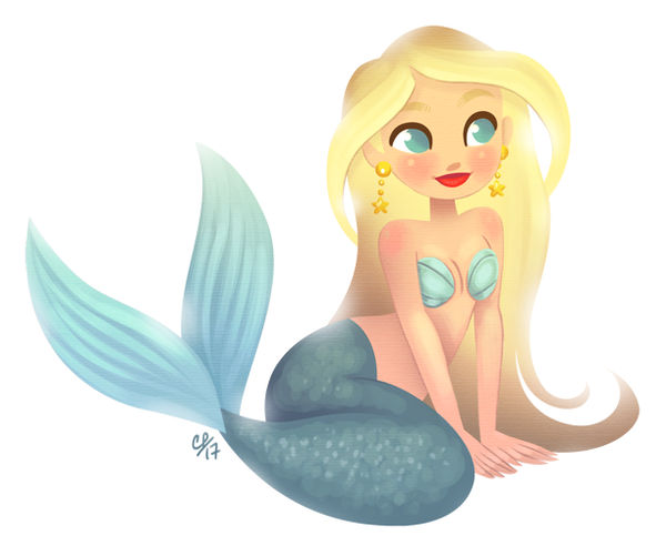 Pretty Blue Mermaid by courtneymermaid