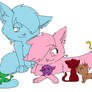 Cat Family Lineart