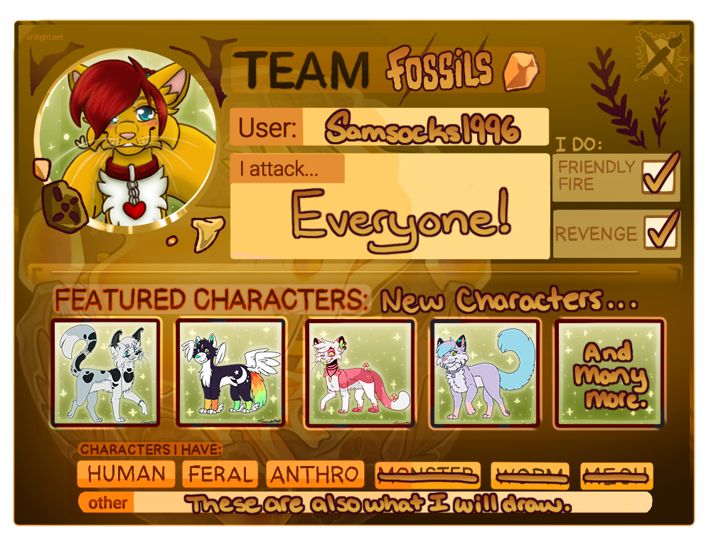 Art Fight 2025 Team Fossils by SamsocksDraws on DeviantArt