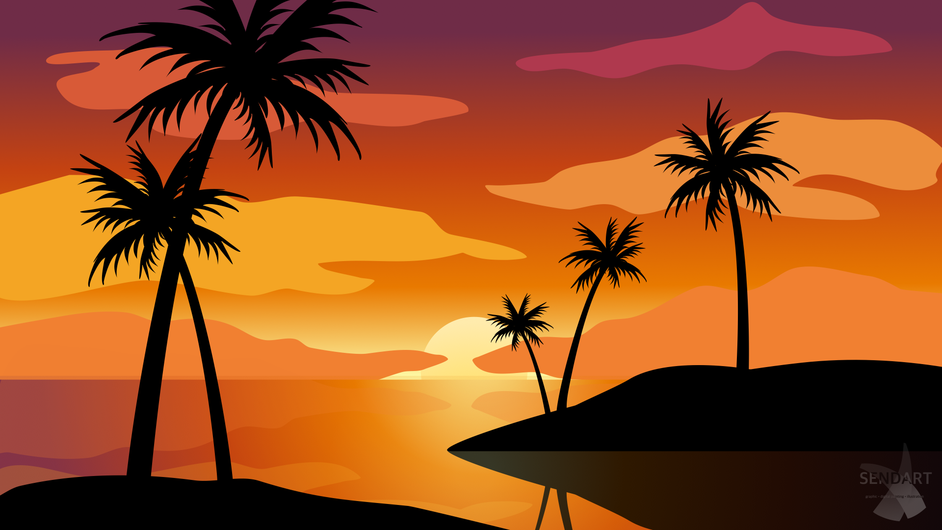 Summer beach landscape