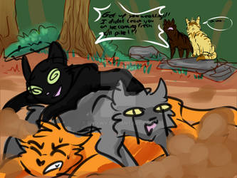 Training with Lionheart and Tigerclaw