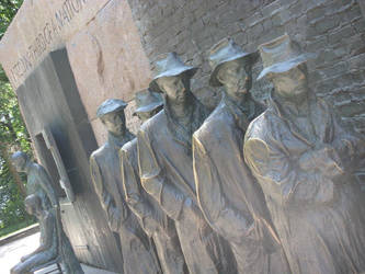 The Great Depression Soup Kitchen Line Sculpture