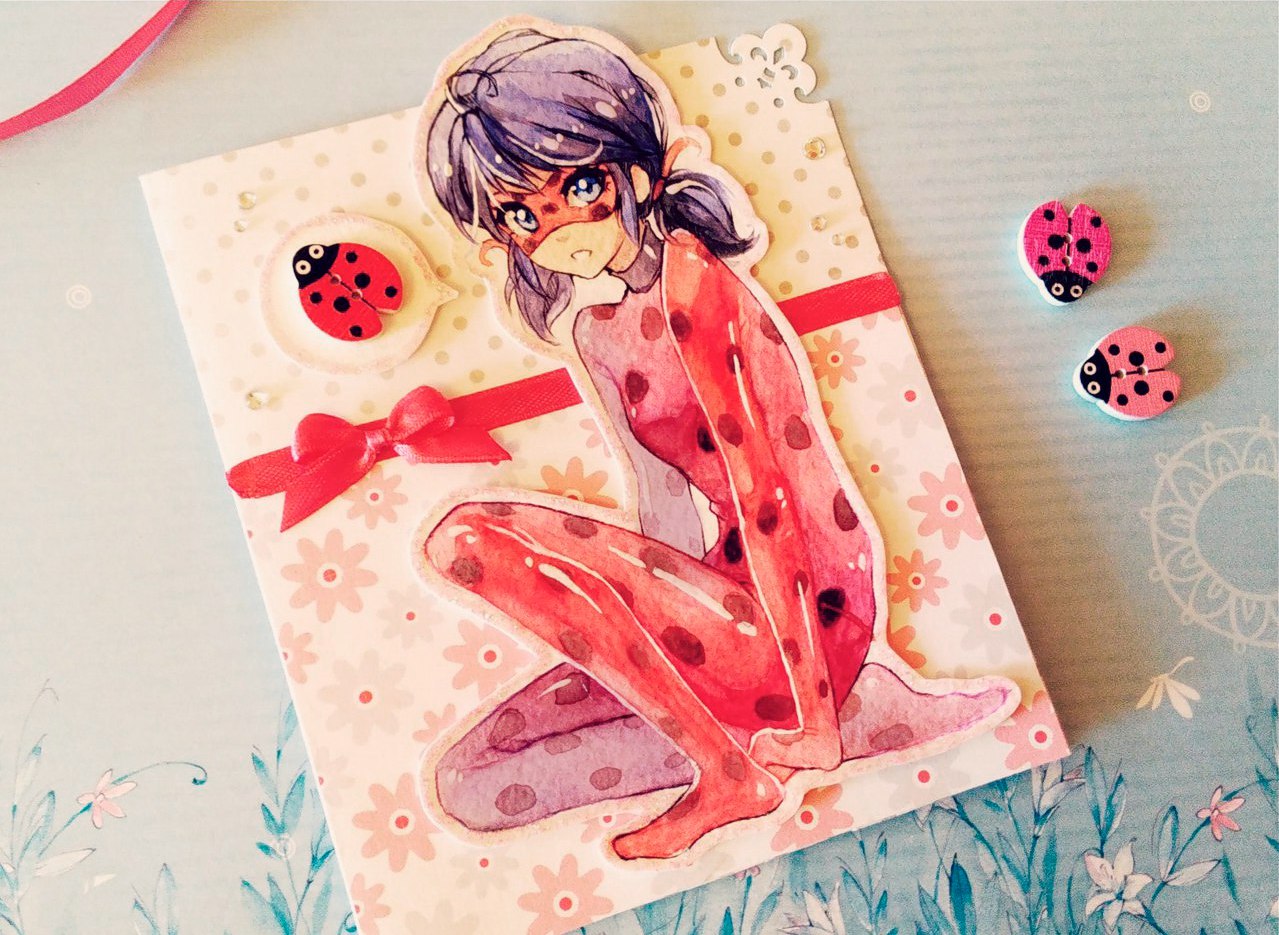 Ladybug postcard