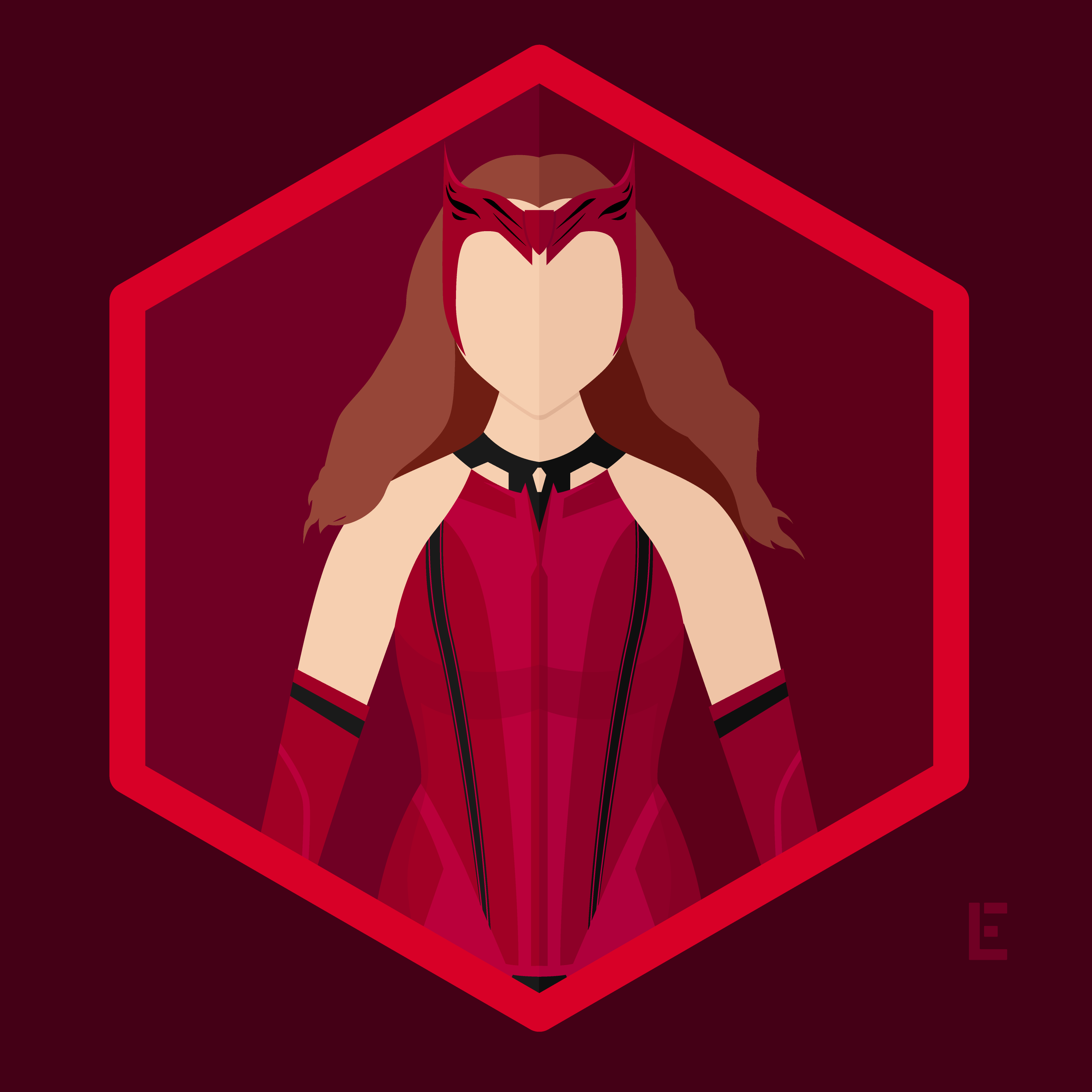 scarlet witch, digital art, icon, svg, Stable Diffusion