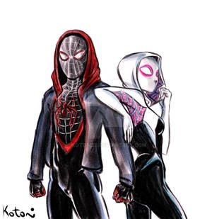 Sketch - Spider Miles and Spider Gwen