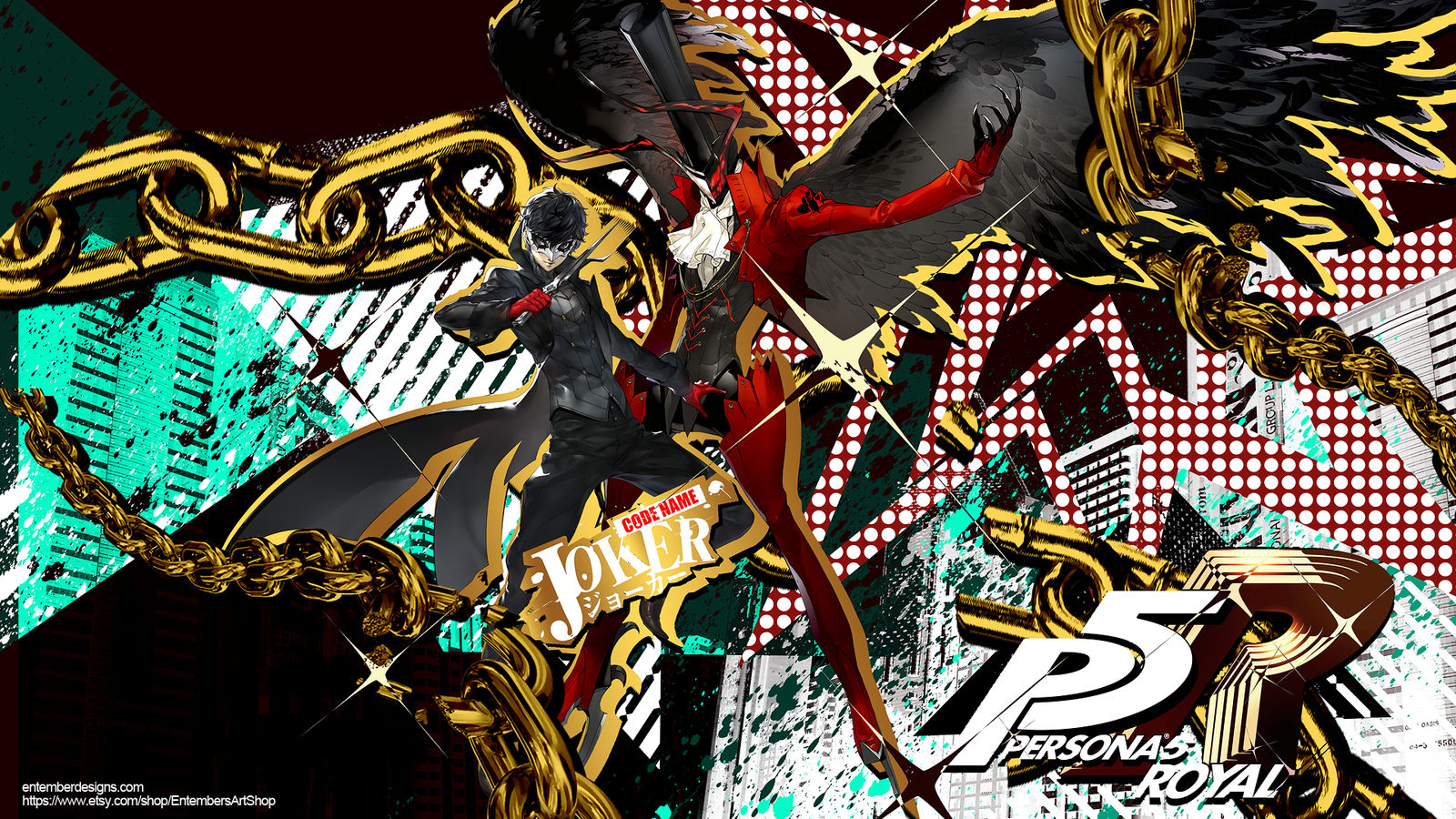 Persona 5 Joker And Arsene Wallpaper Speed Art By Entemberdesigns On Deviantart