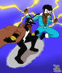 Black Lightning and Static Shock by OUC