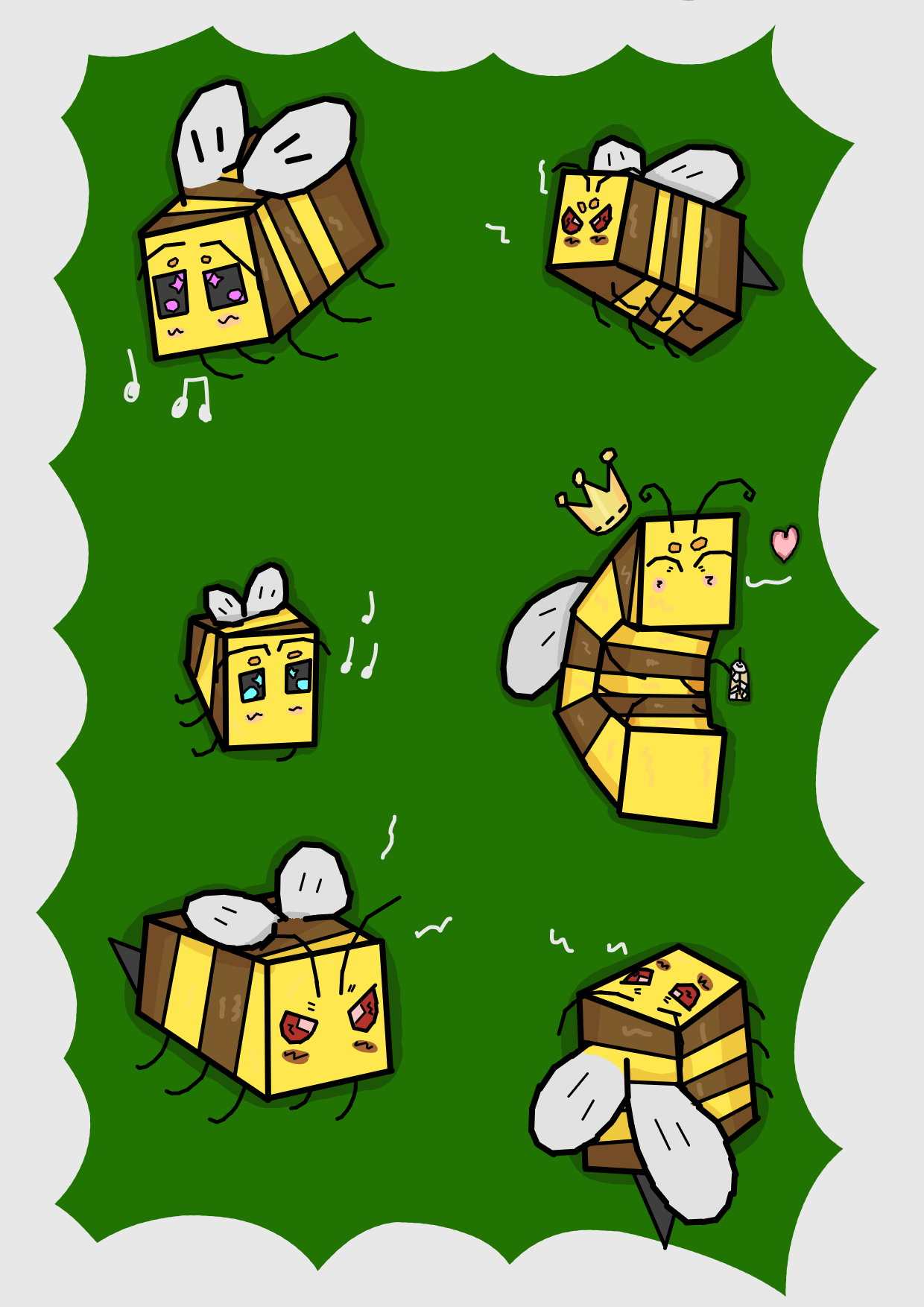 Minecraft Bee Deviantart Minecraft Bees by monarchbee on DeviantArt