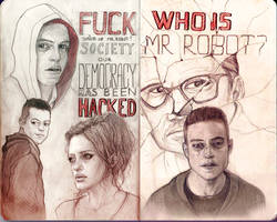 Traditional fan art -Who is MR.ROBOT