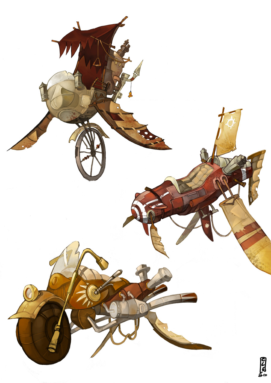 Steampunk vehicles color