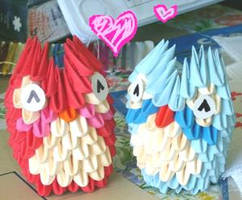 3d origami mini owls