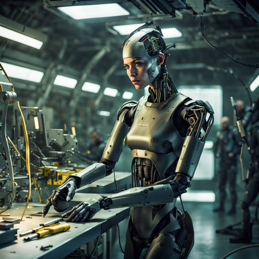 Human Android Being Repaired In A Repair Station M by leskieve on ...