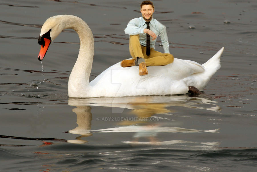Swan Riding Alligator Man Ride On Swan, 2 by aby21 on DeviantArt
