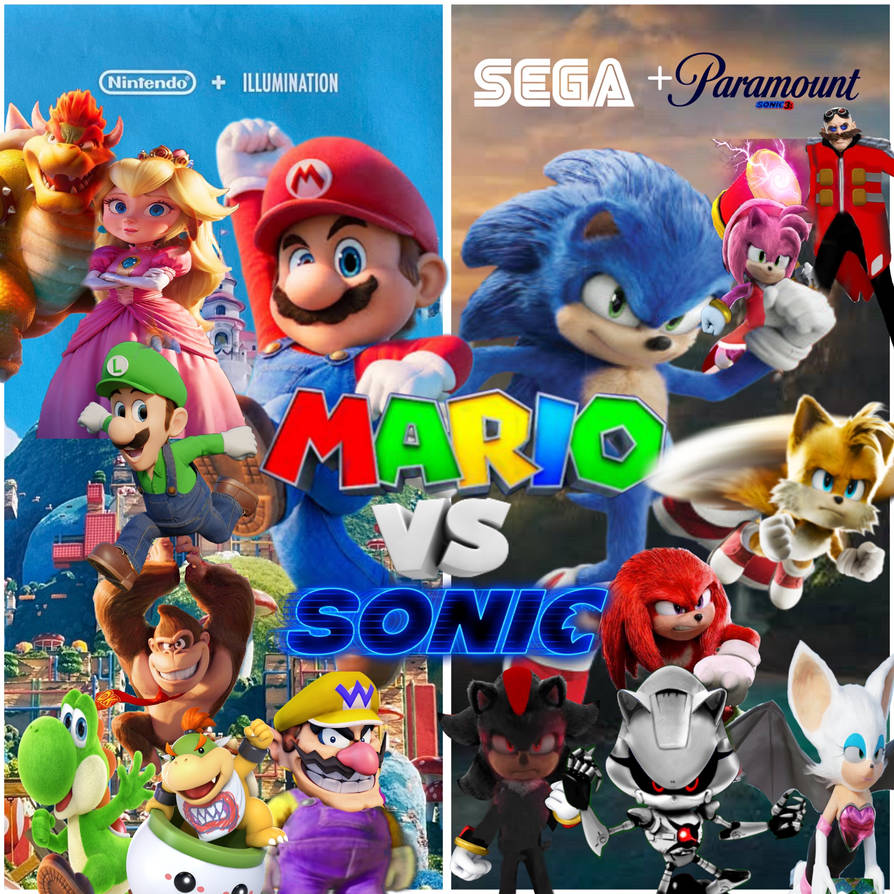 Mario vs sonic movie fan made poster by Daniellfc2003 on DeviantArt
