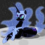 Nightmare Moon chilling on the moon