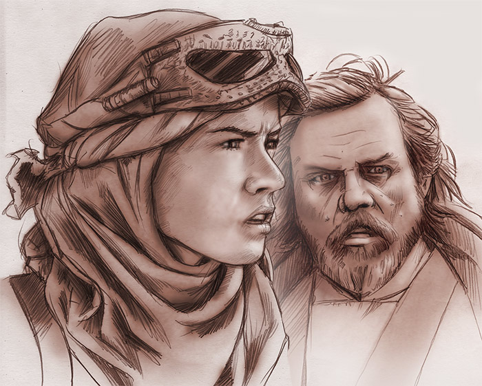 Rey and Luke