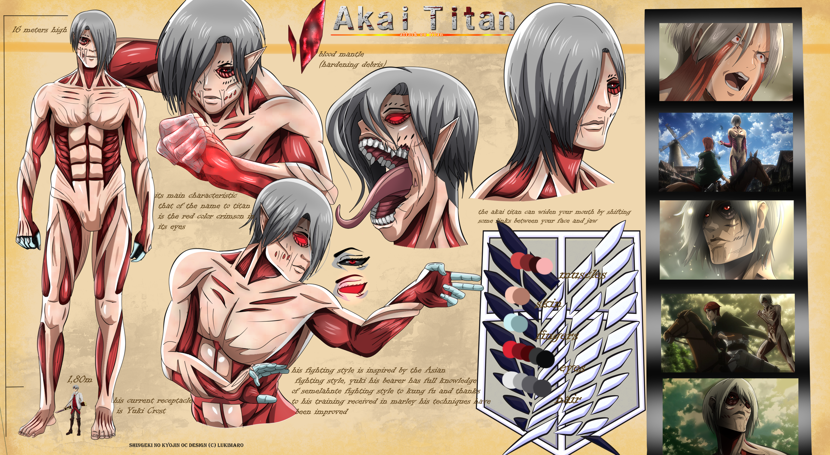 AOT/ SNK OC REFERENCE - Akai titan by Lukimaro on DeviantArt