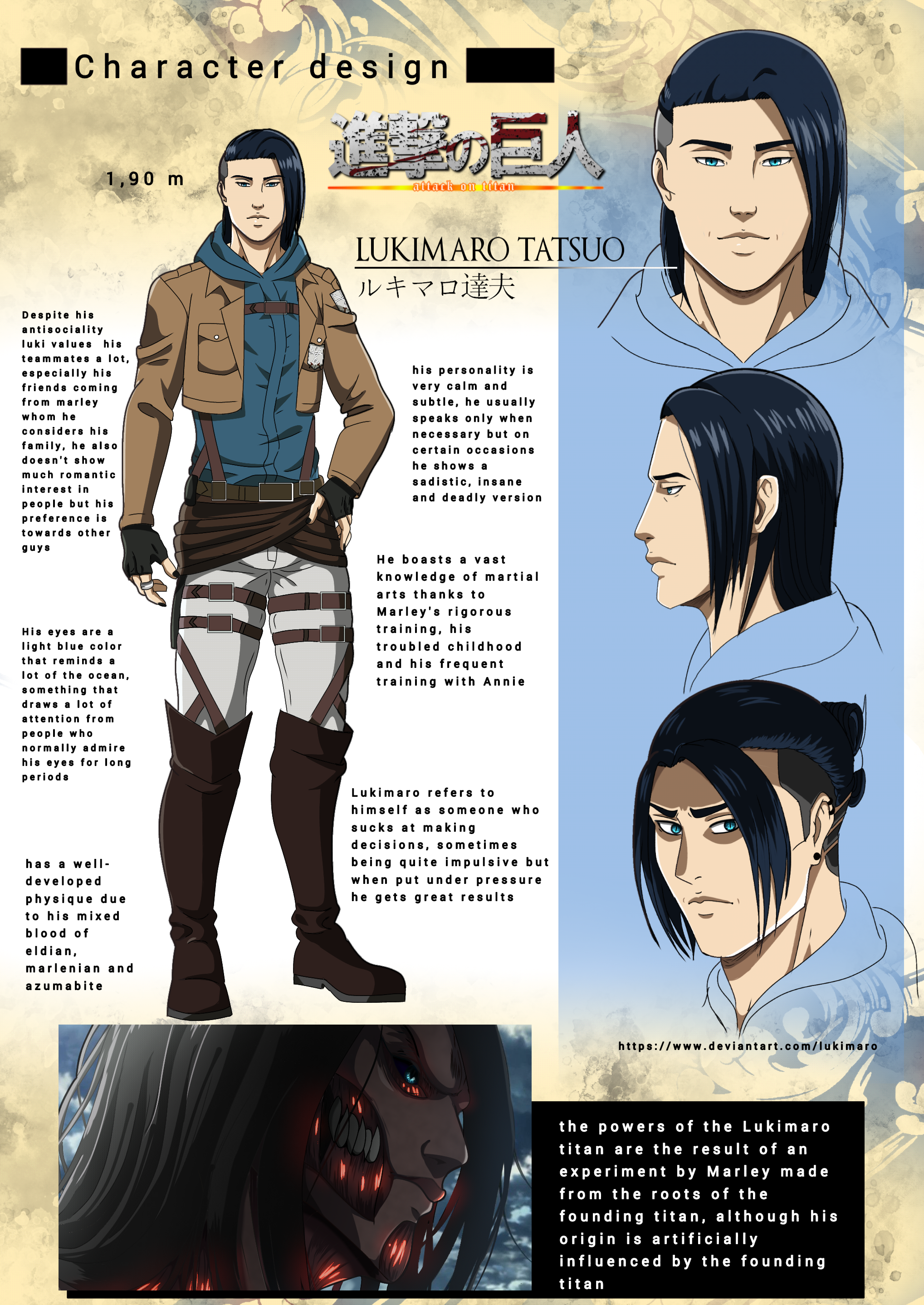 images Attack On Titan Oc Titan Shifter Deviantart shingeki no kyojin snk oc lukimaro
