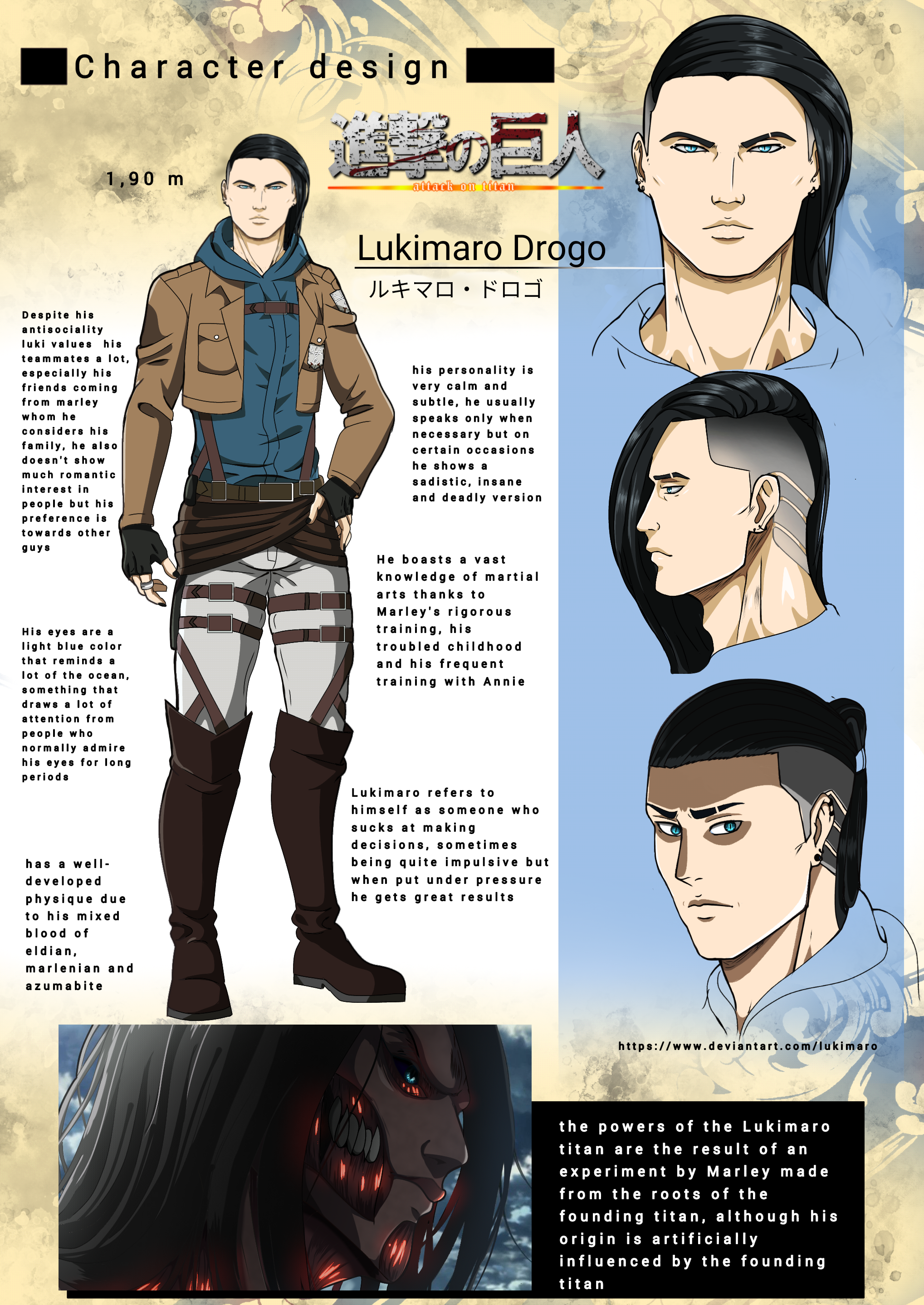 Shingeki no Kyojin (SNK) OC: Lukimaro Drogo by Lukimaro on DeviantArt