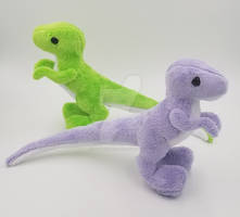 Purple and Green Raptors Plush Commission!