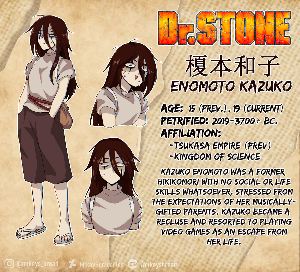 Dr Stone Oc Kazuko Enamoto Character Sheet By Mikeys Bread On Deviantart Dr Stone Oc Kazuko Enamoto Character Sheet By Mikeys Bread On Deviantart