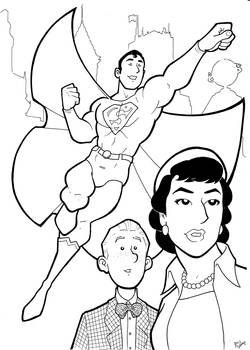 Silver Age Superman Trio Inks