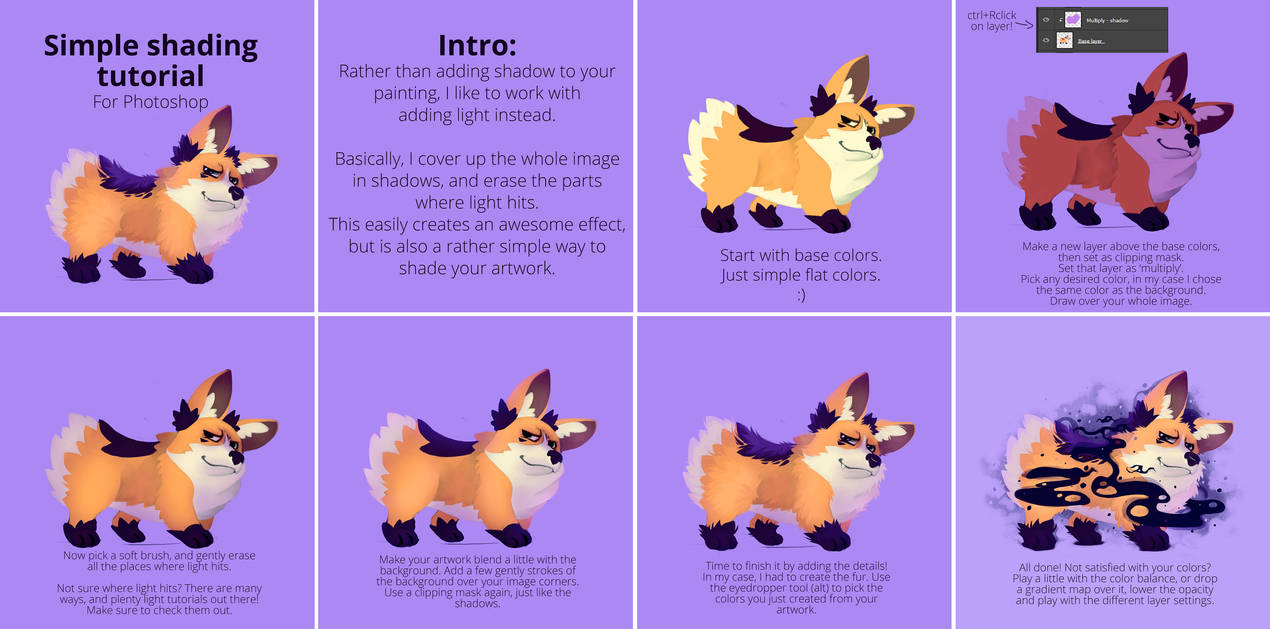 Simple shading tutorial - for Photoshop by NezuPanda