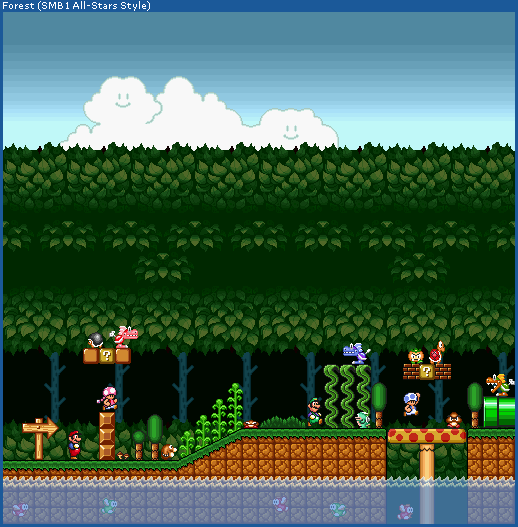 SMM2 SMB1 All-Stars Forest Theme Wallpaper by CrazySuriGamer on DeviantArt