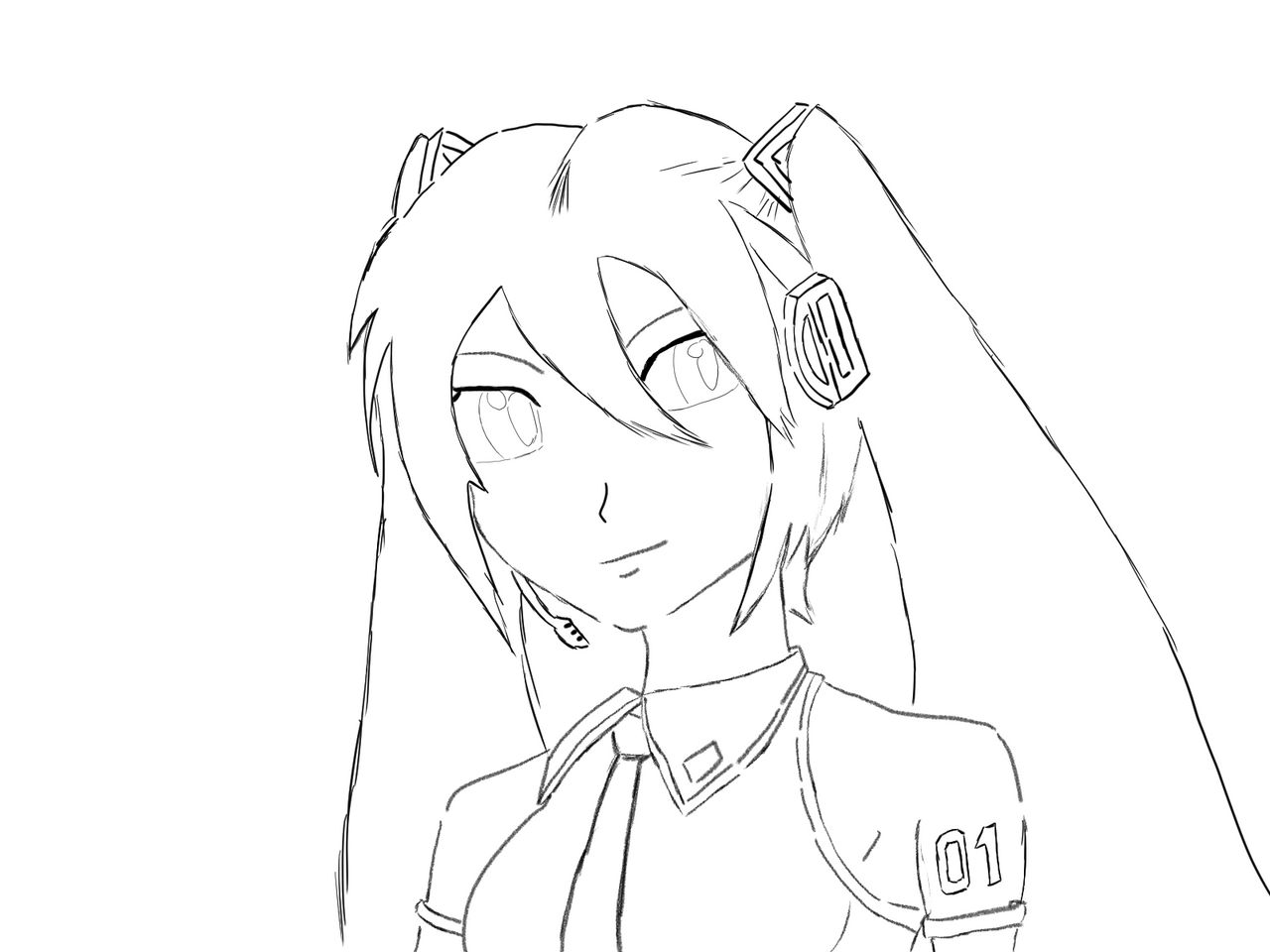 Free Miku Rig Drawing Miku Sketch Pen by ryndegart on DeviantArt