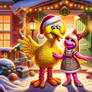 For commission - Big Bird and Prairie Dawn Xmas