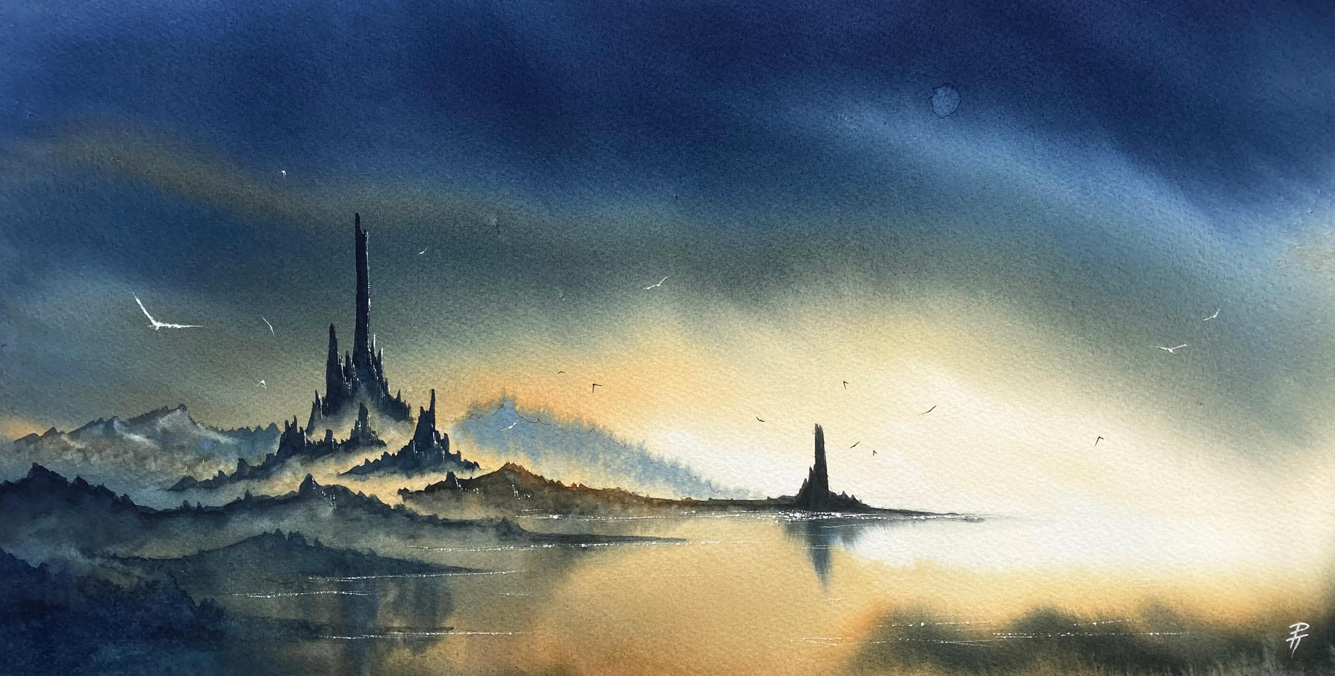 Watercolor Fantasy Landscape By Wearefamilyart On DeviantArt watercolor-fantasy-landscape-by-wearefamilyart-on-deviantart