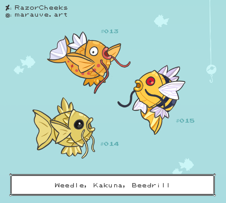 Magikarp pattern challenge: 013 - 014 - 015 by RazorCheeks on DeviantArt