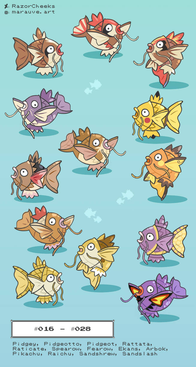 Magikarp pattern challenge: 016 - 028 by RazorCheeks on DeviantArt