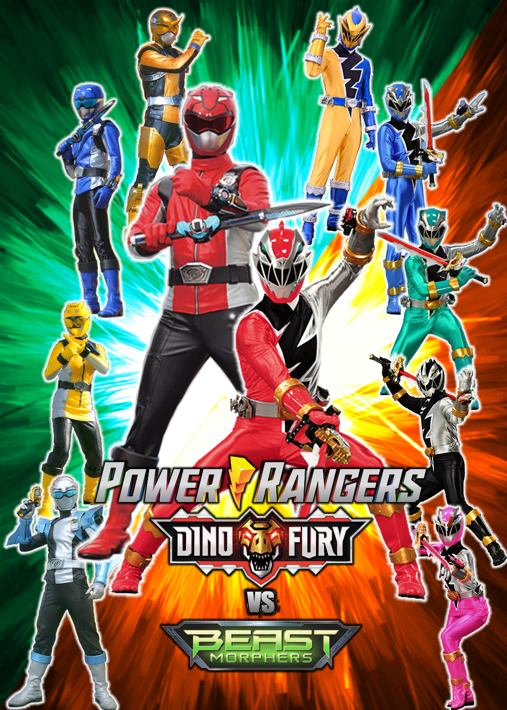 Power Rangers Dino Fury VS Beast Morphers Poster by SmashMotionTV on ...