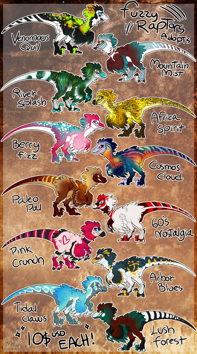 Fuzzy Raptor Fuzzy Raptors Adoptable (CLOSED) by M4WiE on DeviantArt